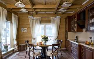 Кухня в деревянном доме из бруса