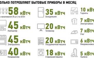 Потребление электроэнергии холодильником: за месяц, за год