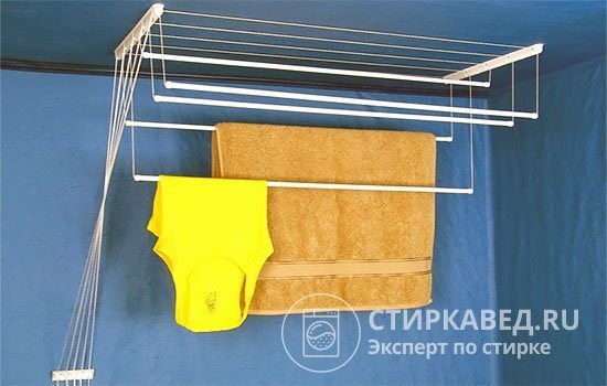 Потолочная стационарная конструкция для сушки белья типа лиана