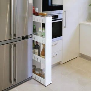 Об узких металлических полках на колесах для кухни