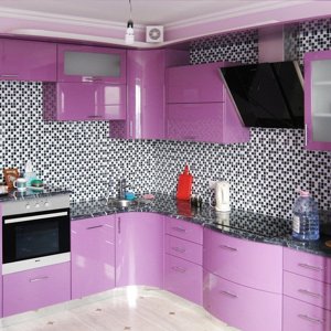Фиолетовая кухня в современном стиле