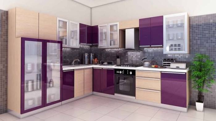 Фиолетовая кухня в современном стиле