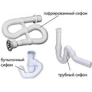 Как собирают на кухне сифон для раковины