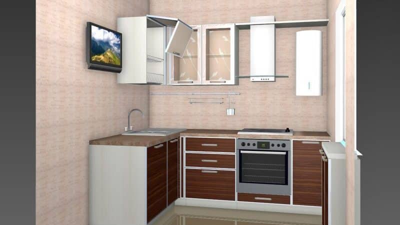 О дизайне маленькой кухни в хрущевке с газовой колонкой