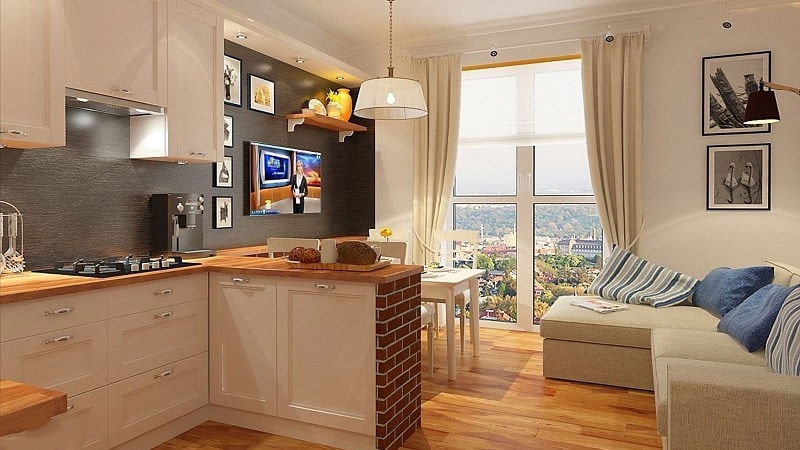 Особенности оформления кухни-гостиной 14 м²