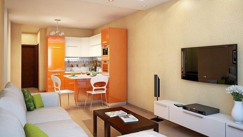 Особенности оформления кухни-гостиной 14 м²