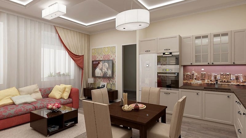 Планировка кухни-гостиной 19 кв м
