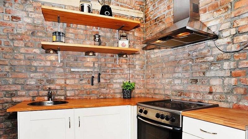Все о декоративной плитке под кирпич для кухни