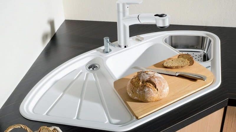 Все об угловых мойках для кухни