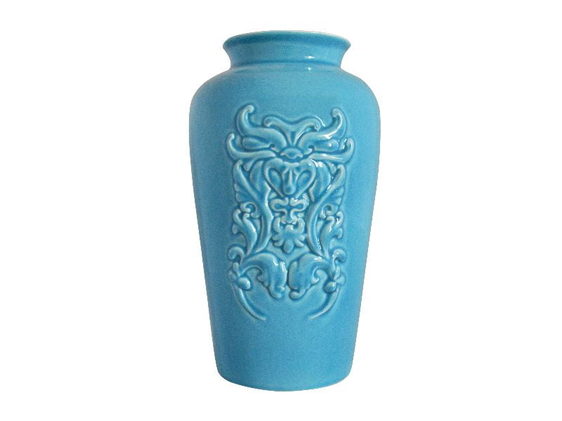 Ваза рельефная Дымов Керамика 260x110 Цвет: голубой, товары для загородног фото 1