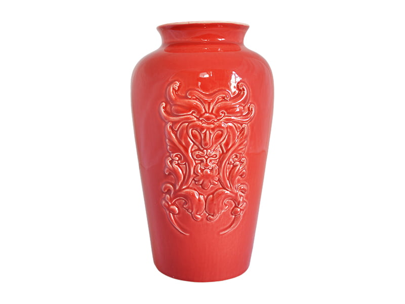 Ваза рельефная Дымов Керамика 260x110 Цвет: красный, товары для загородног фото 1