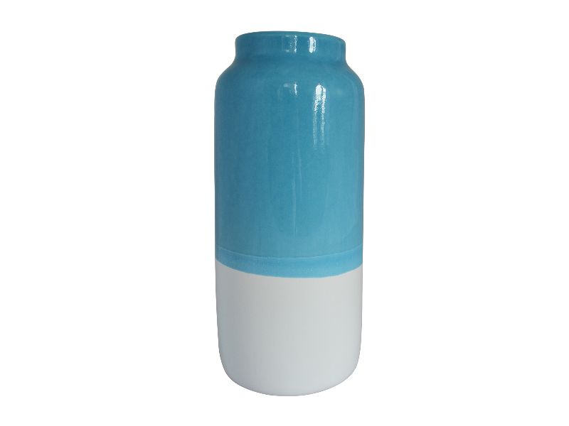 Ваза цилиндрическая Дымов Керамика 270x90 Цвет: белый/голубой, товары для  фото 1