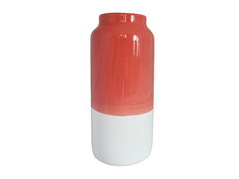 Ваза цилиндрическая Дымов Керамика 270x90 Цвет: белый/розовый, товары для  фото 1
